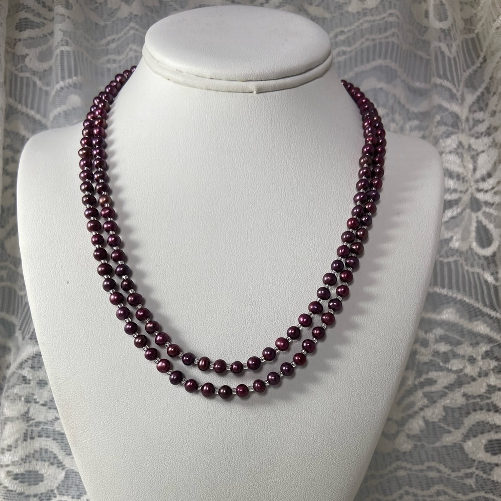 Genuine Freshwater Pearl double necklace.